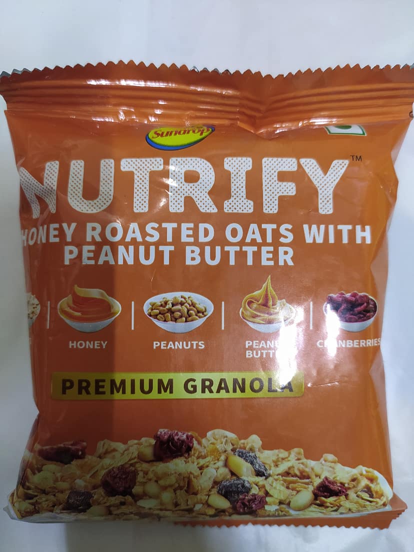 Sundrop Nutrify Honey roasted oats with Peanut butter Premium granola