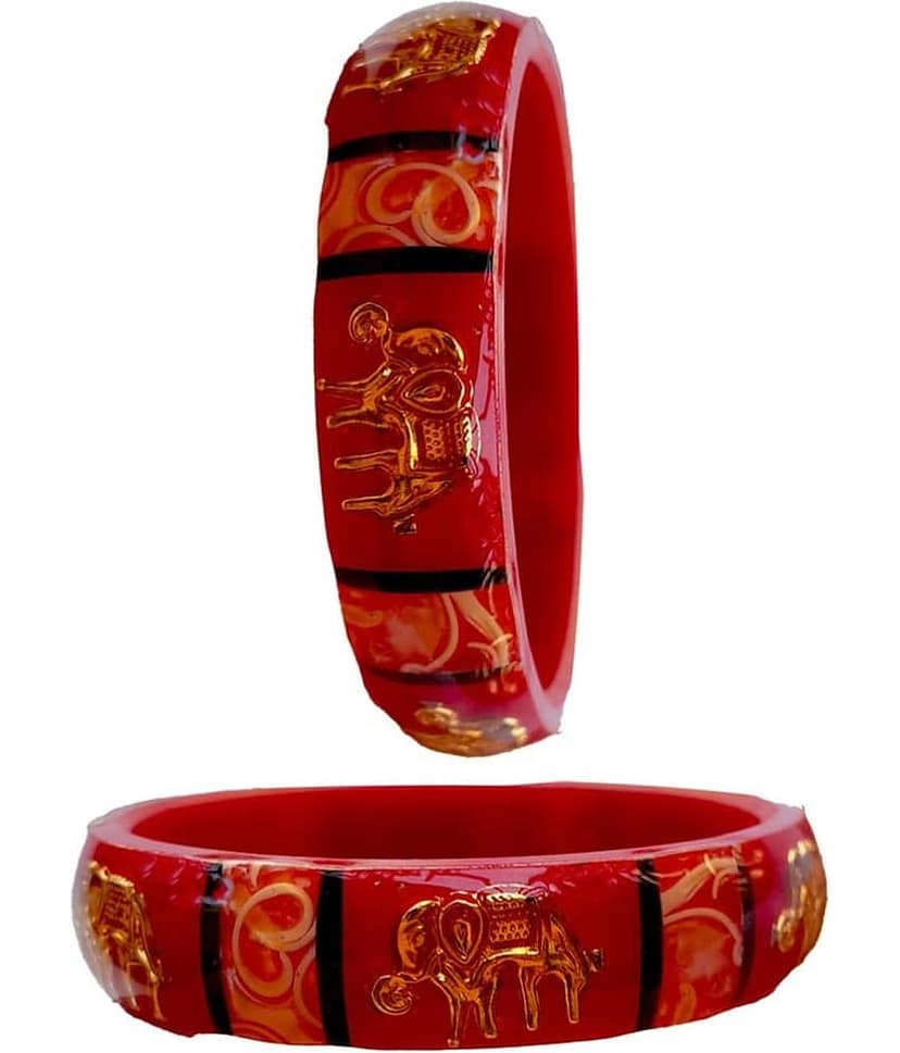 Bovzen Red Bangle ( Pack of 2 ) view 2