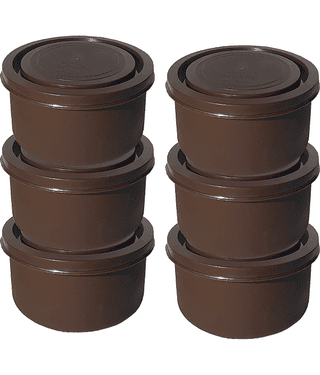 Dream Home Alexa Microwavesafe Steel Brown Food Container ( Set of 6 )
