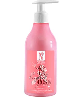 NutriGlow NATURAL'S English Rose Body Milk For Intensive Nourishment, 8 Hour Moisture Lock & Repairs Skin Damage, No Parabens & Mineral Water, 300 ml
