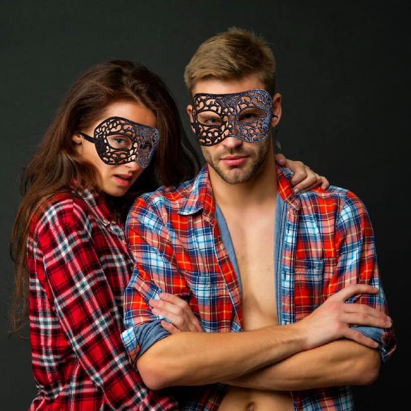 Masquerade Men Mask Black view 10