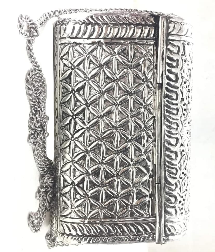 women gift bridal bag Brass Metal Clutch Sling Bag Indian Ethnic Antique clutch view 4
