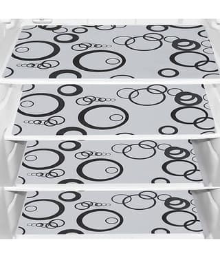 PVC Printed Rectangular Fridge Mats 29x44 cms ( Pack of 4 ) Multicolor