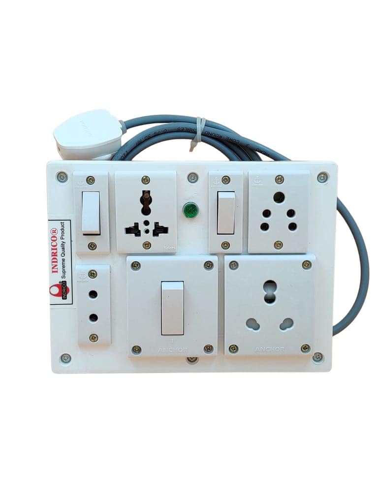 INDRICO PVC 2000W 4 Way Extension Board with Individual Switch (Pack of 1, White) view 2