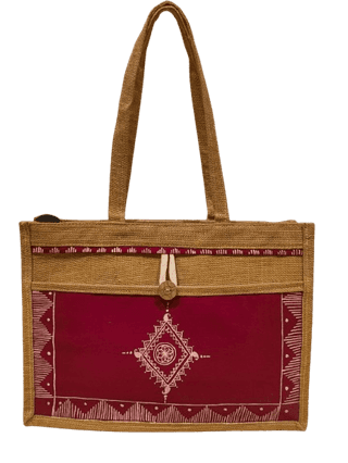 Ladies hand bag made of Jute