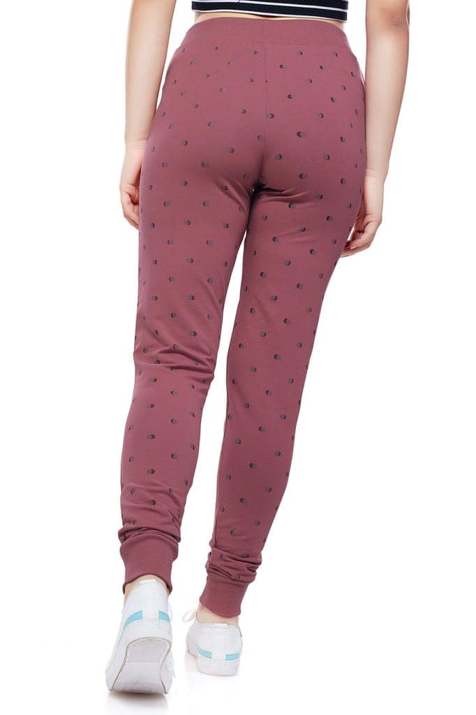 ZEYO Women's Joggers Geometric Printed Black Regular Fit Track Pant view 3