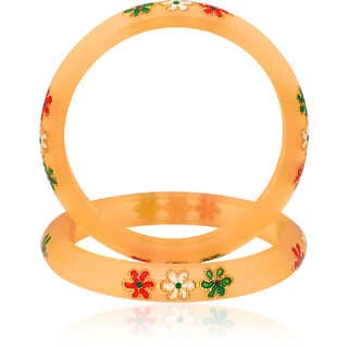 LUV FASHION Gold plastic Designer Bangles view 2