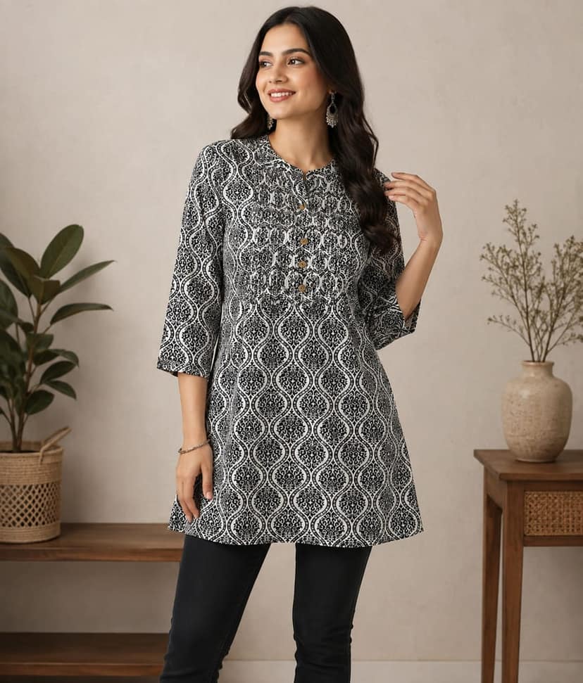 Glamvila Charcoal Charm Kurti