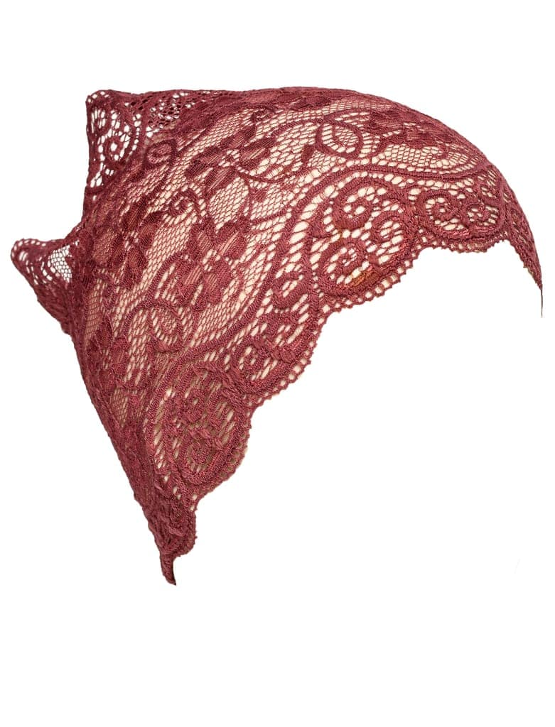 Girls and Womens Hijab Cap Hijab Headband, Under Hijab Scarf Dark Maroon and Yellow Naqab Head Scarf (2 pcs) view 2