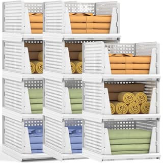 Panchhi Store Wardrobe Organizer for Clothes Cupboard Organizer for Clothes Foldable and Stackable Clothes Organiser for Wardrobe Plastic Shelf Organizer for Shirt T shirt Jeans White