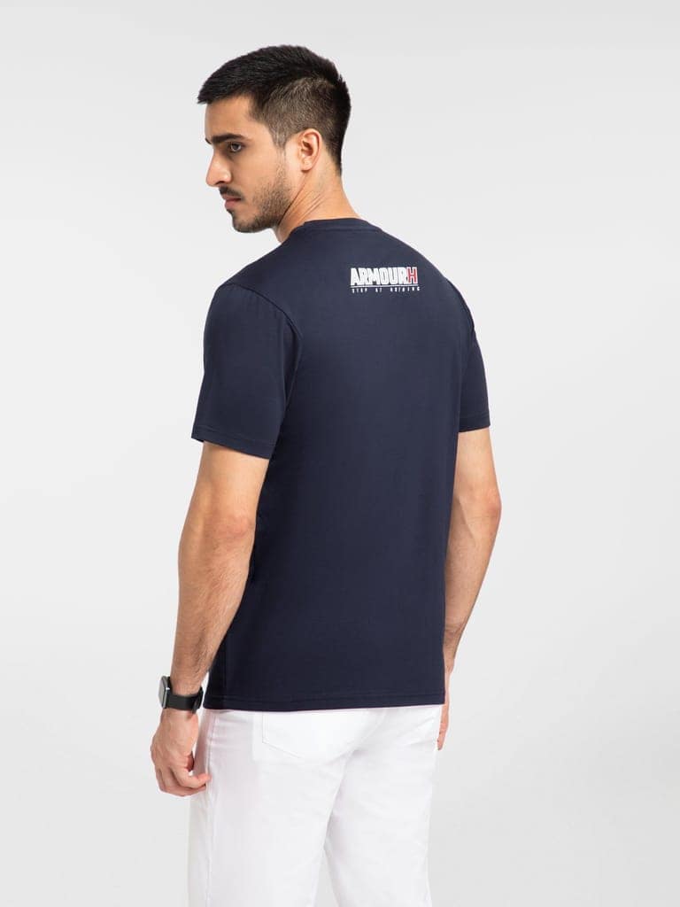 AH Blue Round Neck (Cotton) view 4