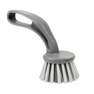 Grey � Kitchen Sink Scrub Brush � Round Bristle Head with Ergonomic Handle � Tough Cleaning Multipurpose Scrubber for Dishes, Pans, Basins & Surfaces � Scrub Brushes