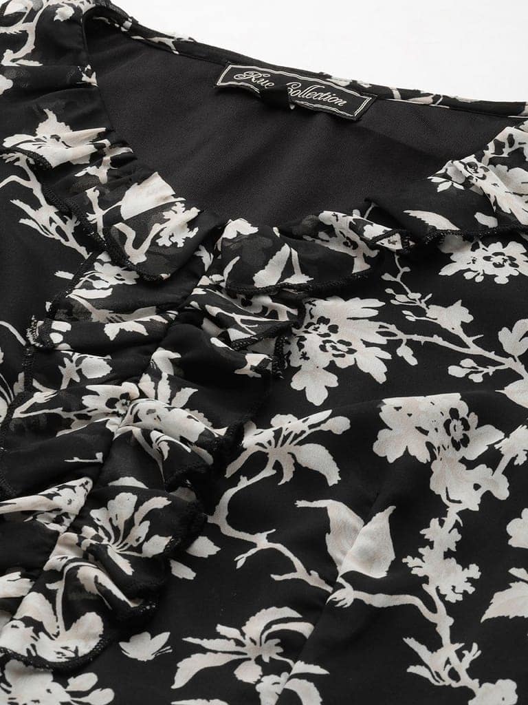 Rue Collection Floral Print Flutter Sleeve Chiffon A-Line Maxi Dress view 5