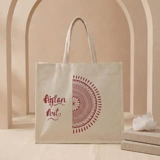 Uttarakhand Aipan Artisan-Made Canvas Handbag