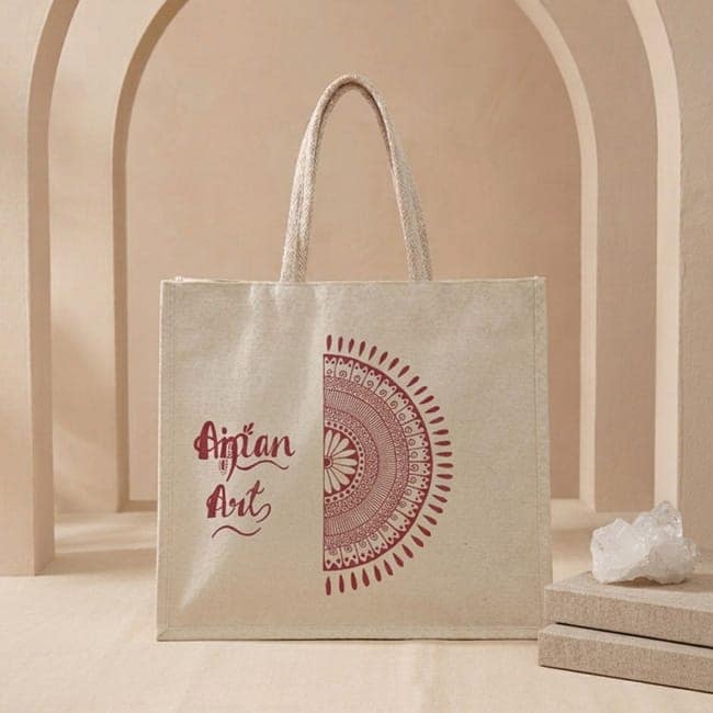 Uttarakhand Aipan Artisan-Made Canvas Handbag