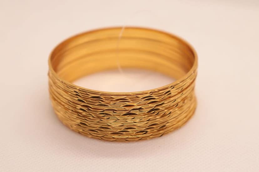 Gold Plated Designer Bangle Set for Women - Set of 6 view 2