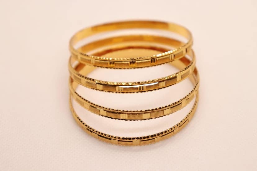 Gold Plated Designer Bangle Set for Women - Set of 6 view 4