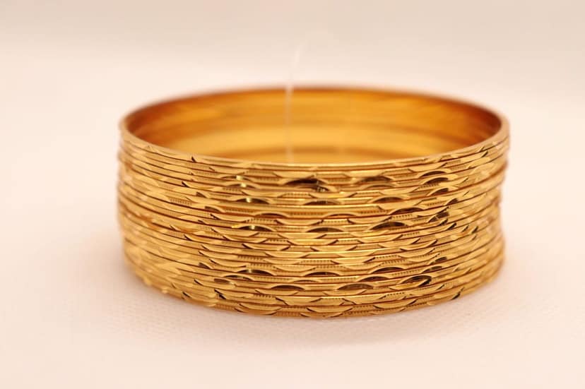 Gold Plated Designer Bangle Set for Women - Set of 6 view 6