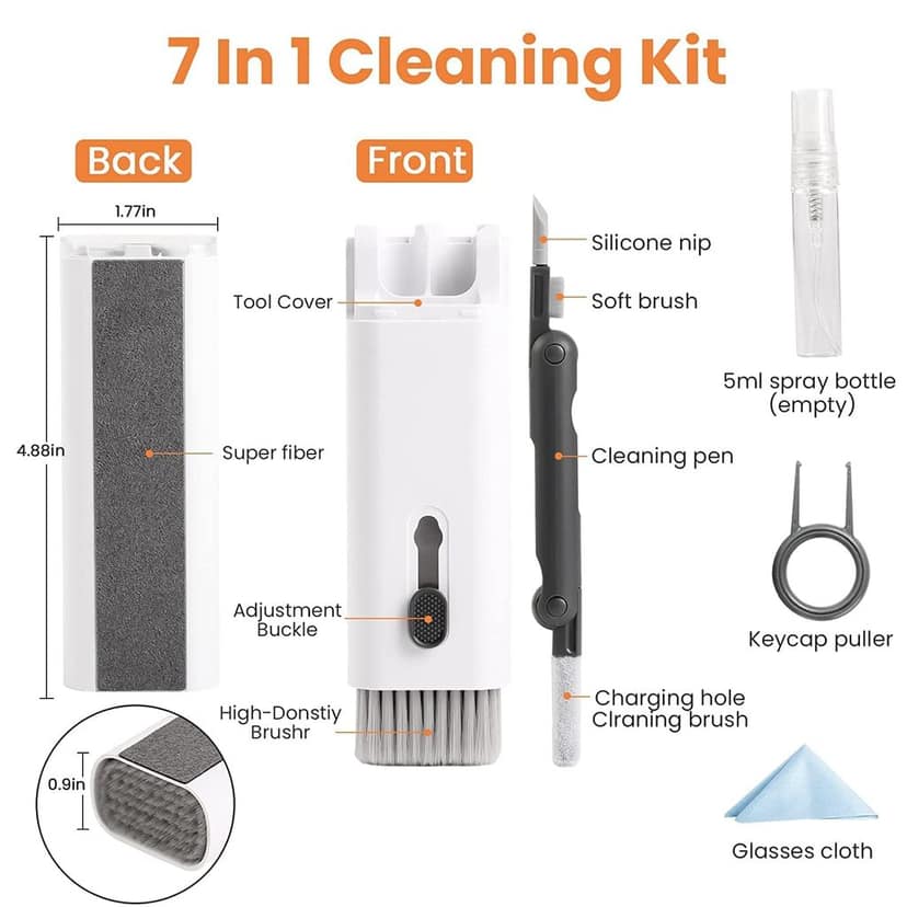 Electronics Cleaning Kit, Keyboard Cleaner, Computer Cleaner, Multi-function Cleaning Tools Kit for Laptop, PC, Phone, Camera Lens, Earphone, Keyboards, Home Office view 6