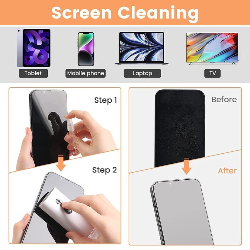 Electronics Cleaning Kit, Keyboard Cleaner, Computer Cleaner, Multi-function Cleaning Tools Kit for Laptop, PC, Phone, Camera Lens, Earphone, Keyboards, Home Office view 7