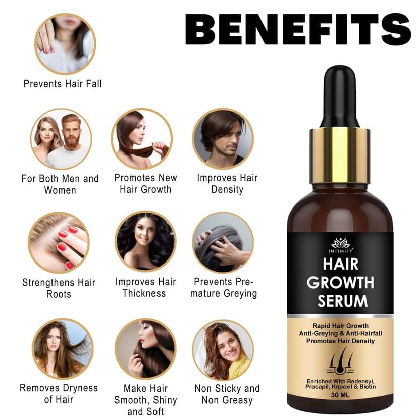 Intimify Hair Growth Serum, for Hair Growth, hair fall serum, hair regrowth, anti hairfall, hair fall control, 30 ml view 4