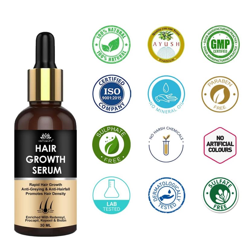 Intimify Hair Growth Serum, for Hair Growth, hair fall serum, hair regrowth, anti hairfall, hair fall control, 30 ml view 6