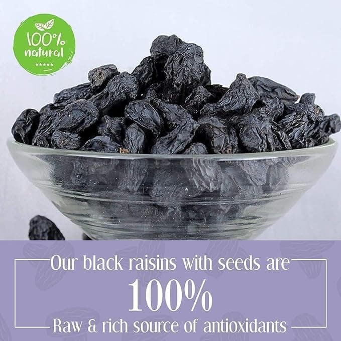 Bazana Premium Black Kismis Raisins - Dried Grapes Kishmish - 210g x 2 in Ziplock Pouch - Rich in Iron & Vitamin B view 7