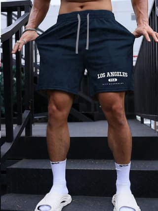 SCOTT FINCHER Men's Casual Shorts, Drawstring Waist, Summer Beach Shorts, Pockets, Breathable Fabric, Comfortable Fit : AA(SRT)NAVY_285