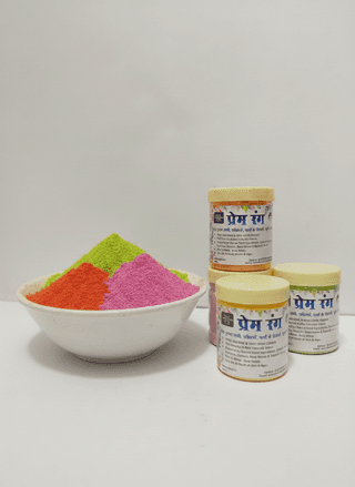 Swadisht Sanjeevani Handmade Organic Green Pink Yellow Kesari Orange Gulal Combo Pack 4 x 100 gm