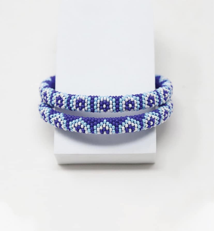 Handcrafted Beaded Bangles – Traditional Ethnic Jewelry (Set of 1) view 4