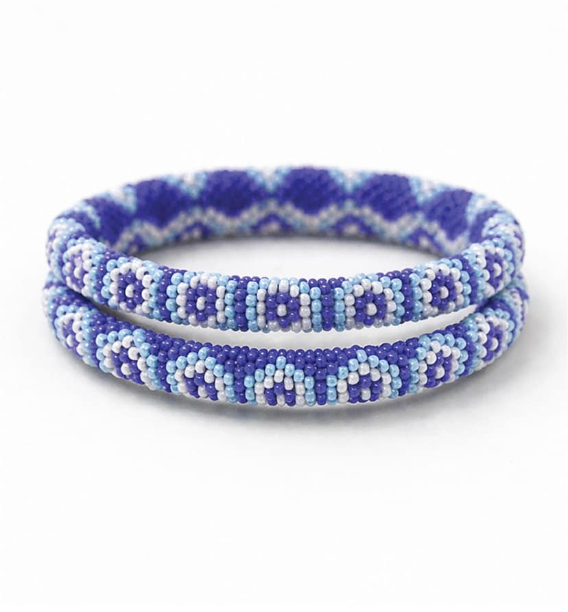Handcrafted Beaded Bangles – Traditional Ethnic Jewelry (Set of 1) view 5