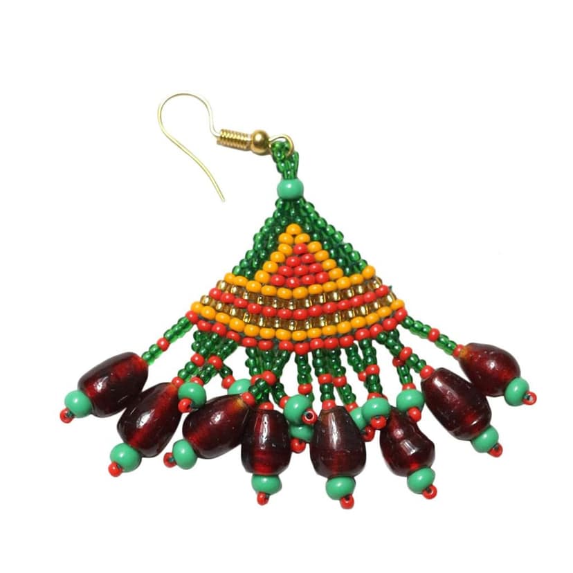 Garvi Gurjari (A Gujarat Govt Enterprise) Green Beaded Choker Necklace Set for Women view 4