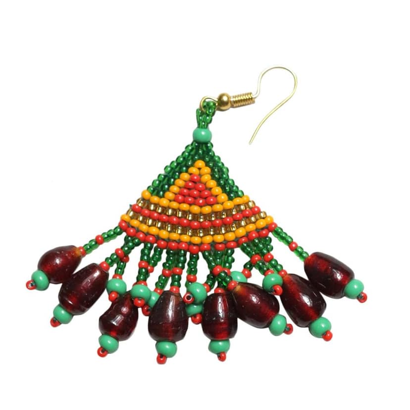 Garvi Gurjari (A Gujarat Govt Enterprise) Green Beaded Choker Necklace Set for Women view 5