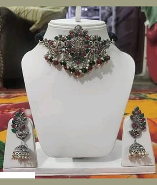 Samridhi DC Silver Alloy Necklace Set ( Pack of 1 )