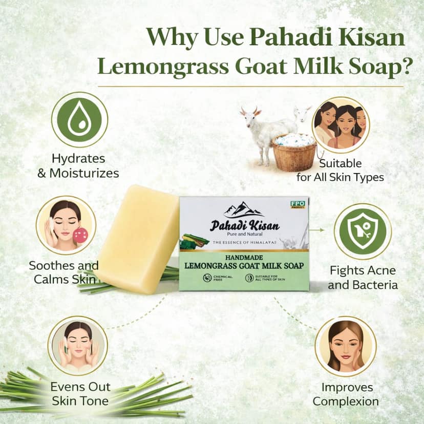 Lemongrass goat milk soap 100 gm