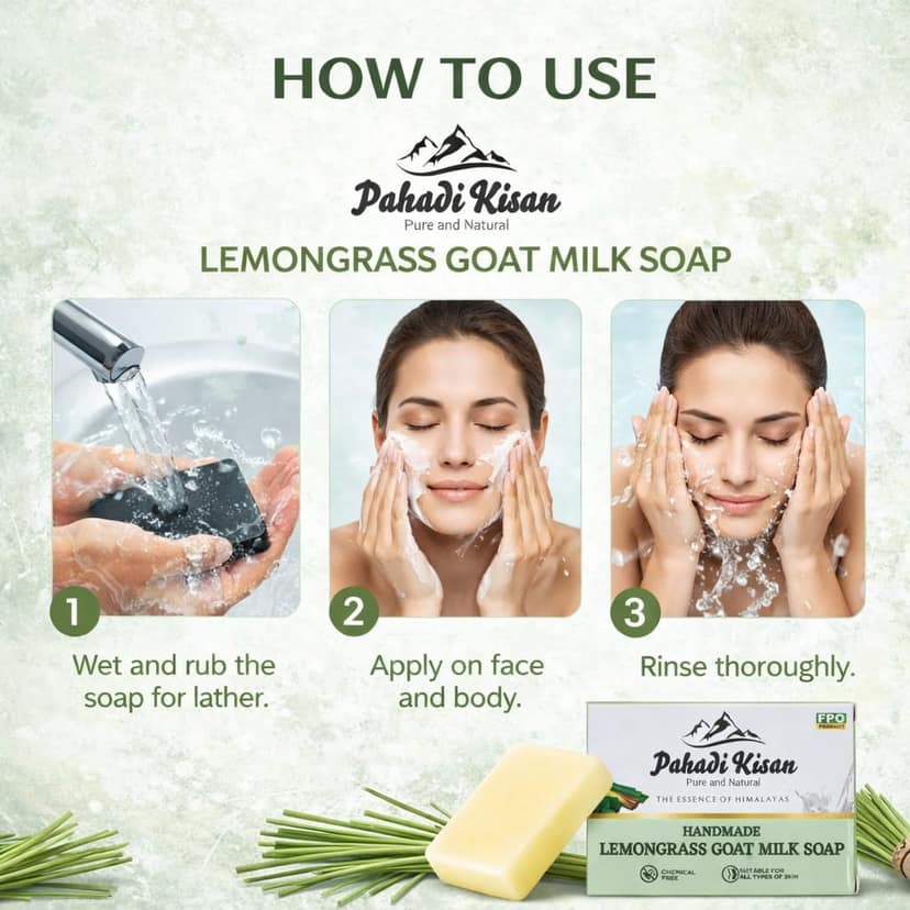 Lemongrass goat milk soap 100 gm view 3