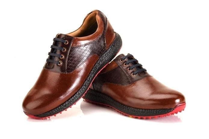 HITCARO Men's Proffessional Leather Golf Shoes | Lace-Up | Waterproof | Comfortable | Breathable view 2