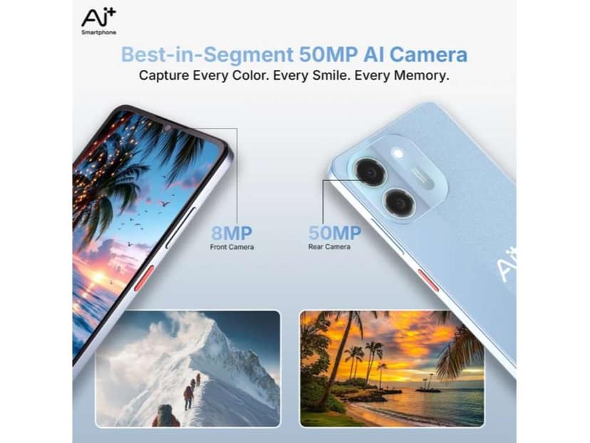 Ai+ Pulse 2 Smartphone, 4GB RAM, 64GB Storage - Blue view 2