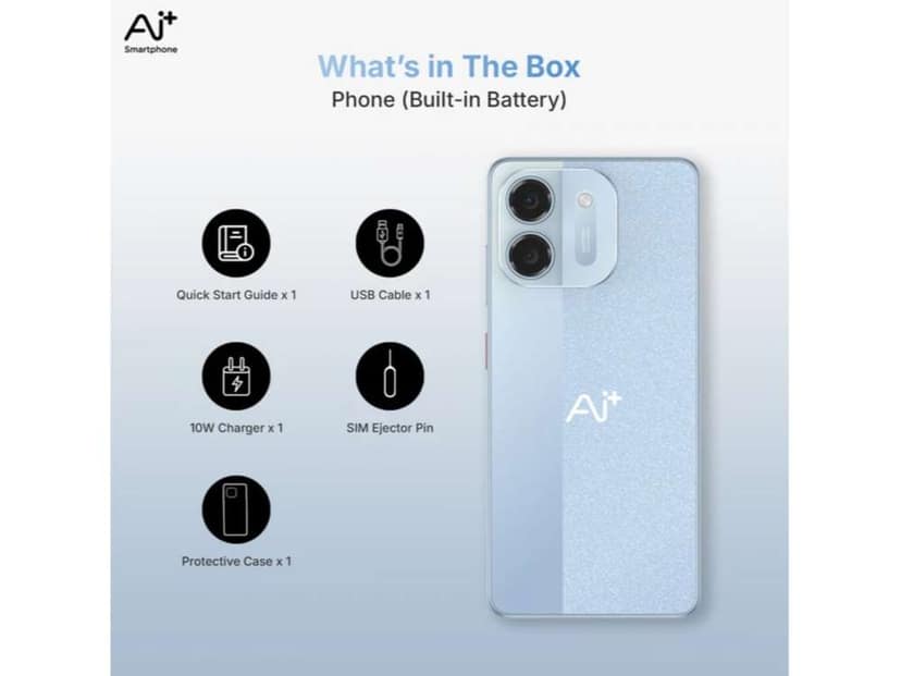 Ai+ Pulse 2 Smartphone, 4GB RAM, 64GB Storage - Blue view 3