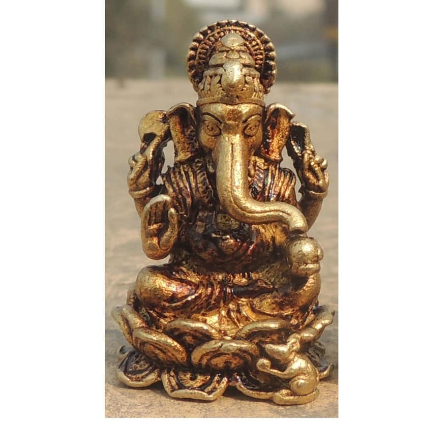 Brass Showpiece Ganesh Ji God Idol Statue (BSMAS1687 G) view 2