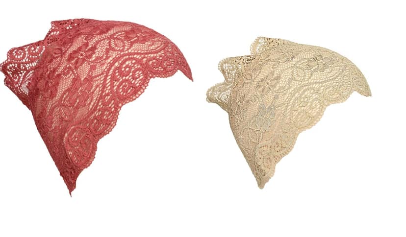 Girls and Womens Hijab Cap Hijab Headband, Under Hijab Scarf Light Maroon and Light Beige Naqab Head Scarf (2 pcs) view 2