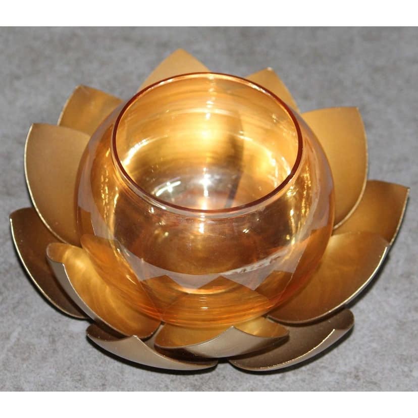 Iron Showpiece Lotus With Chimney, Diwali Gift Item (IMAS154 A) view 2