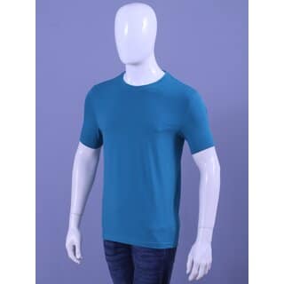 MEN'S BLUE LYCRA CREW NECK T-SHIRTS view 2