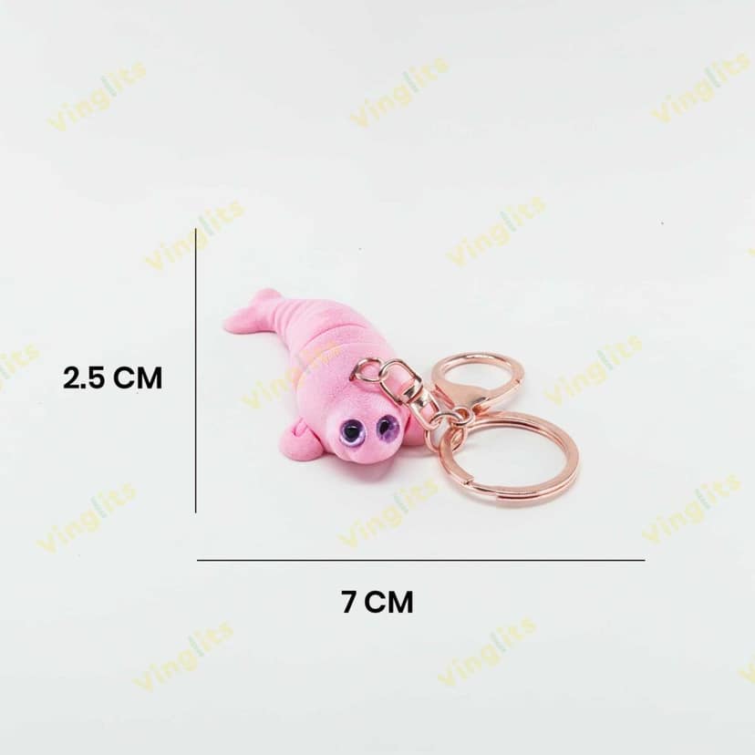 Vinglits Aqua Squad 3D Printed Keychains – Articulated Animal Toys, Pocket-Friendly Keyrings, Stress Relief Desk Toys for Kids & Adults, Collectible Accessories (Seal - Wobble) view 2