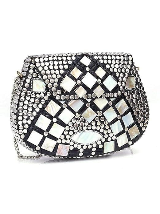 Shakuntala Textiles bridal bag Brass Metal Clutch Sling Bag view 4