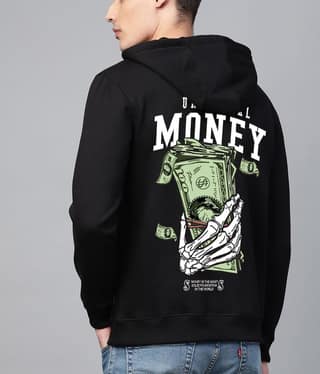 SCOTT FINCHER Black Hoodie with "Money is the most solid foundation in the world" Graphic Design : AA(RSHOD)BLACK_220