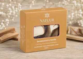 SOLACE Sandalwood & Vanilla Artisanal Cold Processed Beauty Bar Calming. Nourishing. Indulgent