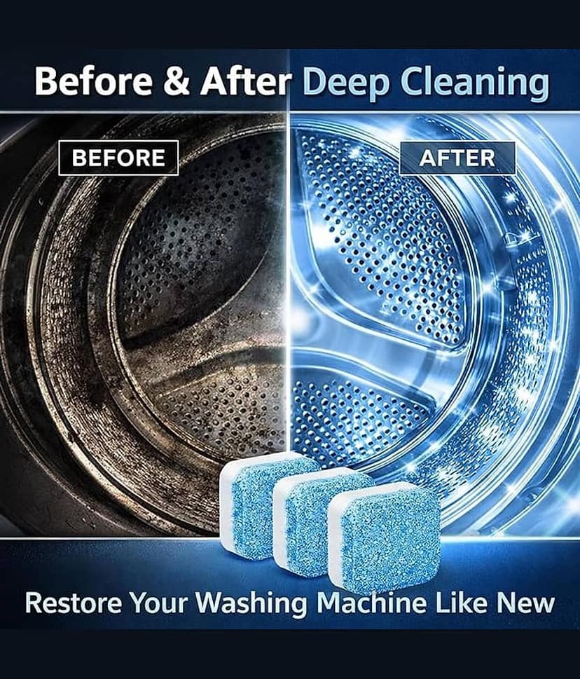 Washing Machine Cleanerpack of 10 Descaler for Washing Machine Front Load & Top Load | Remove Limescale & Soap Scum, Tough Grime | Descaling Powder Tablets For Drum & Tub Deep Clean view 3