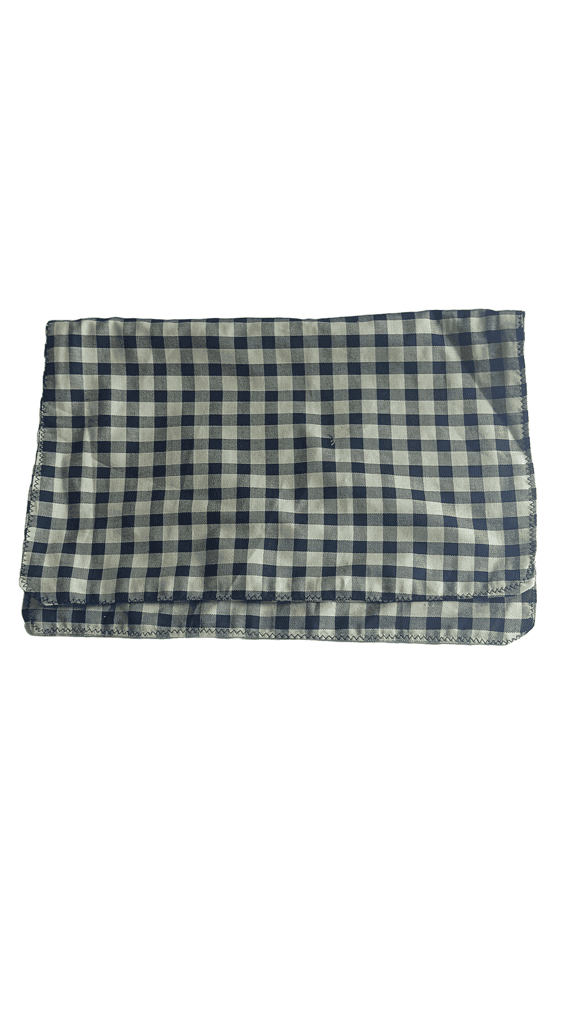 Brown and Black Gingham Cotton Fabric Handkerchief view 2