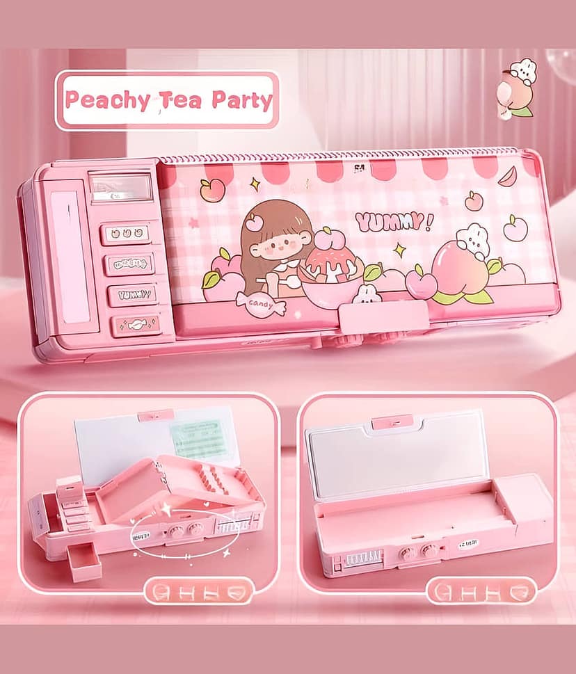 Villy Pencil Box for Boys & Girls, Plastic Password Lock Pencil Box for School